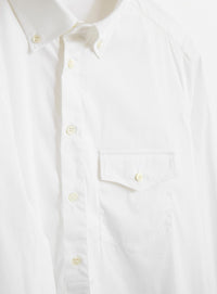 Recycled Italian White Oxford Modern Button-down Popover Shirt