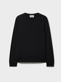 ZQ Merino Super 120s Wool Jersey Black Crew neck