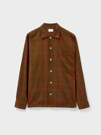 Recycled Flannel Chocolate Check Spitalfields Overshirt