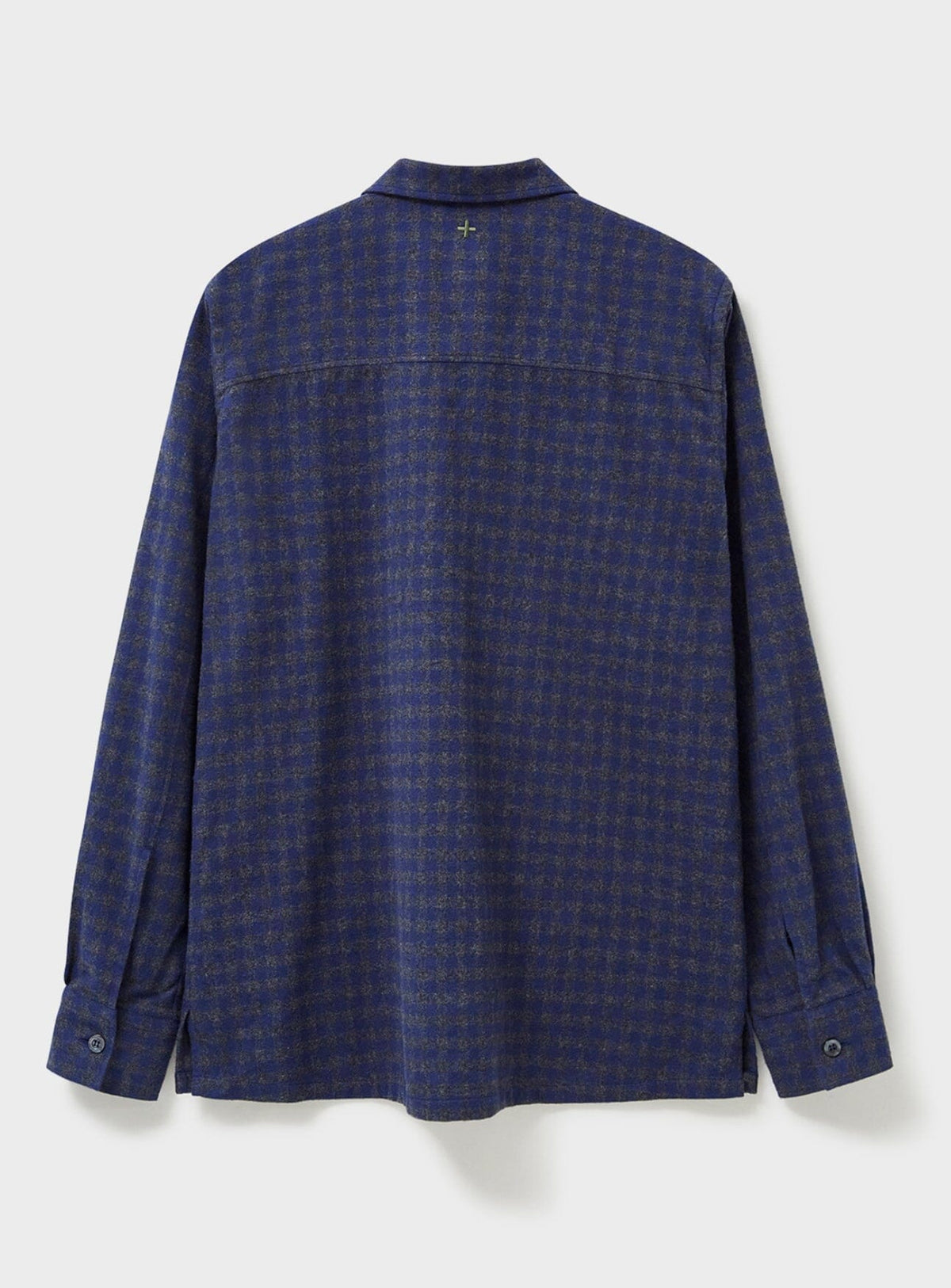 Recycled Italian Flannel Navy & Grey Check Piccadilly Overshirt