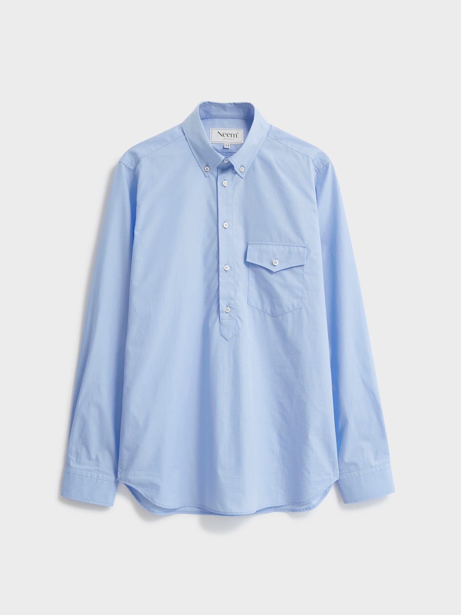 Regenerative Cotton Poplin Sky Modern Button-down Shirt